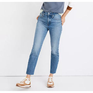 MADEWELL The Petite Perfect Vintage Jean in Enmore Wash Raw-Hem Edition